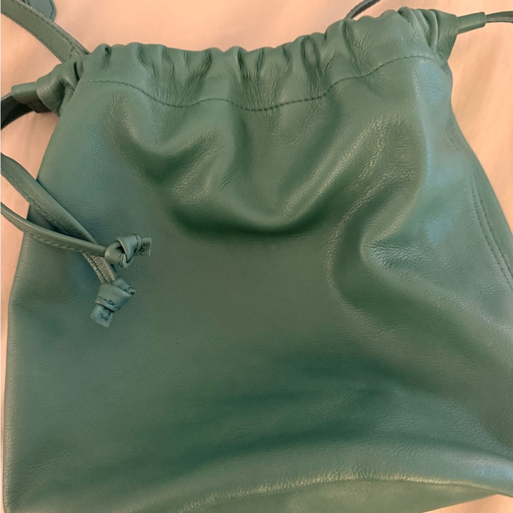 Madewell NWT  The Piazza Bucket Bag  Purse Crossbody - GREEN LEATHER - Picture 4 of 5